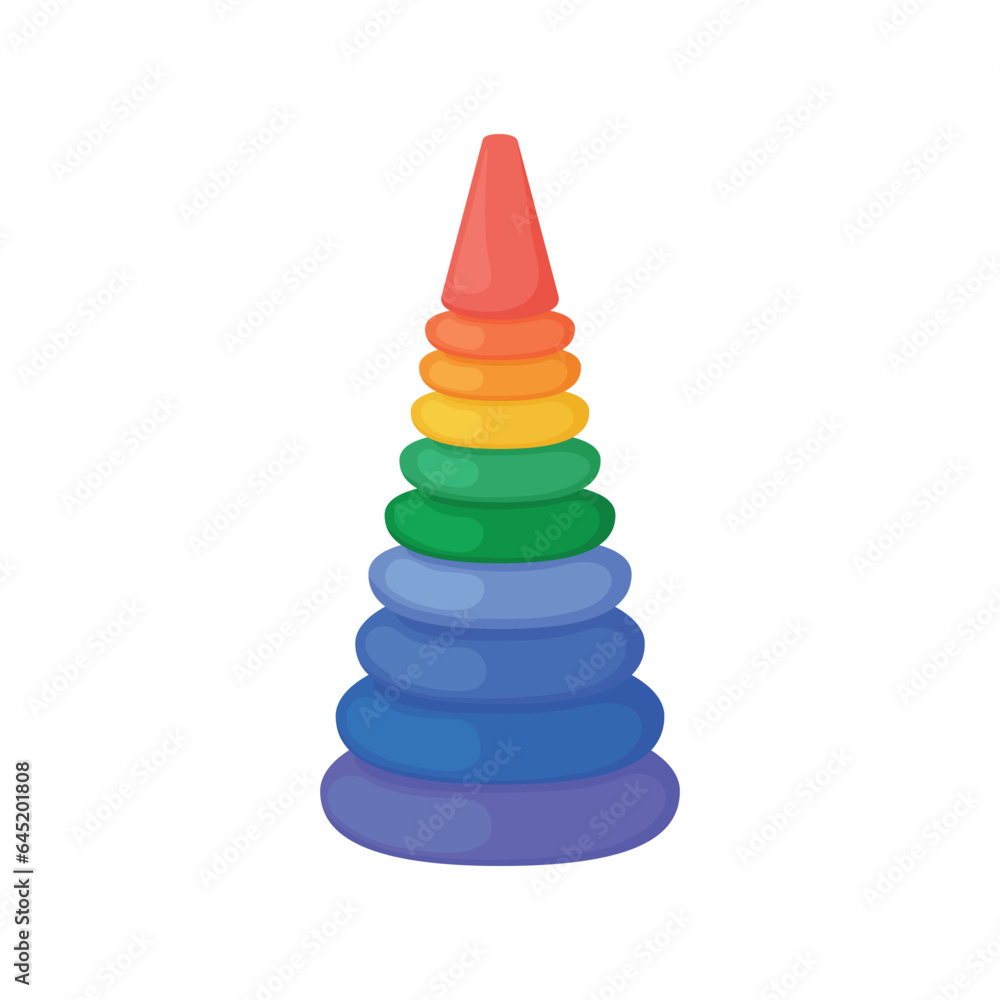 Pyramid. Children s logic puzzle game. Multi-colored pyramid toy. Vector illustration isolated on a white background Pyramid. Children s logic puzzle game. Multi-colored pyramid toy. Vector illustration isolated on a white background