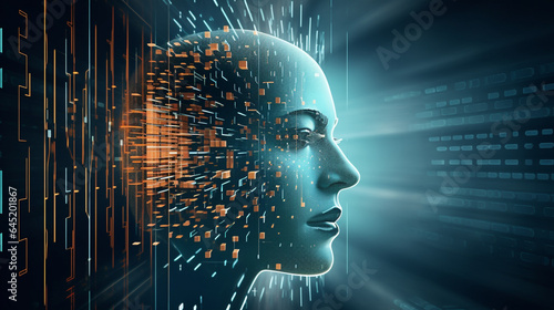 Abstract Digital Human Face - AI and Cyber Security Concept © TechArtTrends