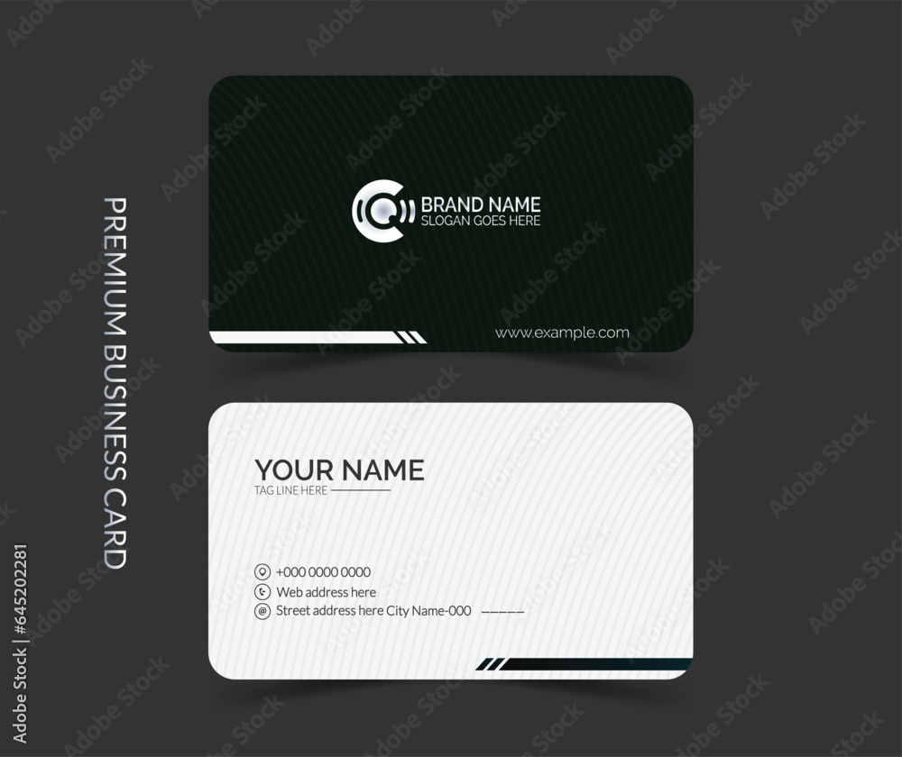 Dark and white business card template design Dark and white business card template design