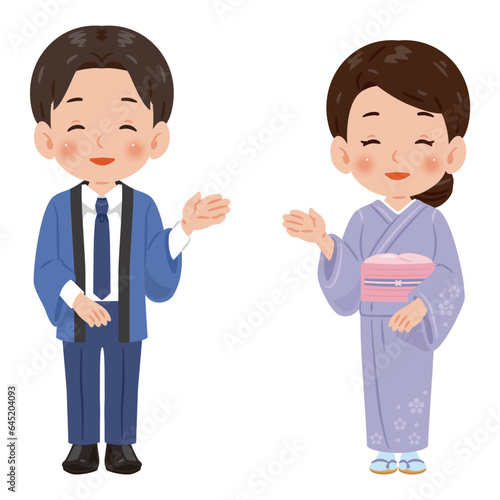 女将　若旦那　案内　立ち絵