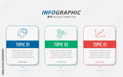 Timeline Creator infographic template. 3 Step timeline journey, calendar Flat simple infographics design template. presentation graph. Business concept with 3 options, vector illustration.