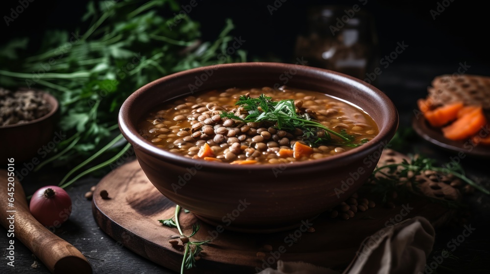Tasty Delights: Savoring a Hearty Vegetable Soup Bowl Bursting with Flavorful Cuisine, generative AI Tasty Delights: Savoring a Hearty Vegetable Soup Bowl Bursting with Flavorful Cuisine, generative AI