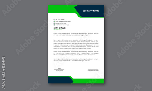 business style letterhead template design . set to print with vector & illustration. corporate letterhead 