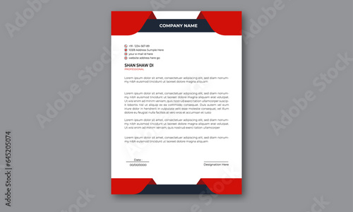 corporate letterhead design template . Vector graphic design.