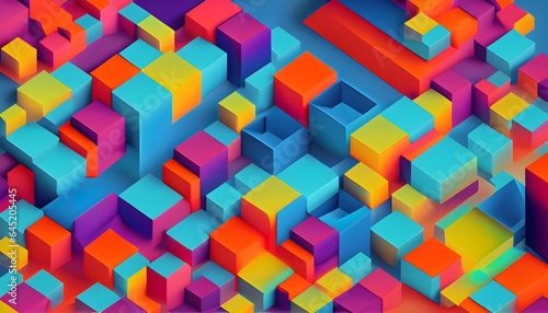 3d abstract image of colorful squares and cubes, cube, pattern, square, design, geometric, background, color, shape, illustration, wallpaper
