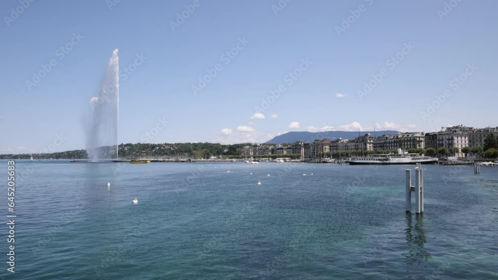 Great fountain -Jet d'Eau- in Geneva, Switzerland Great fountain -Jet d'Eau- in Geneva, Switzerland