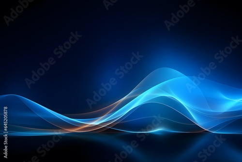 Abstract wave technology background with blue light.