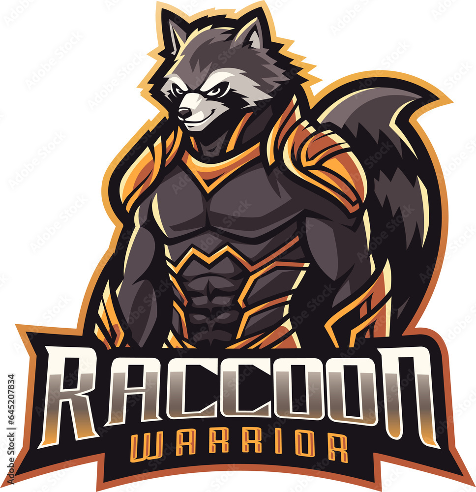 Raccon warrior esport mascot