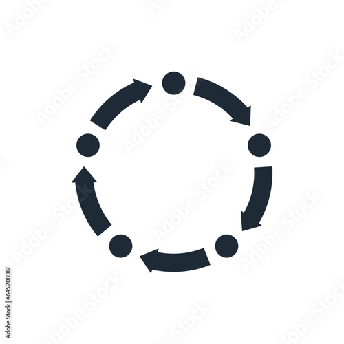 phased process. cycle. Vector linear icon isolated on white background.