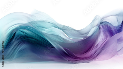 Soft silky frabric in blue and purple, wavy transparent satin isolated on white, creativity concept modern background, abstract backdrop.