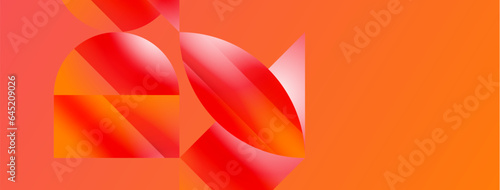 Serene gradient template. Circles and triangles mingle in minimalist perfection. Gentle fusion of forms and hues creates balanced yet captivating backdrop, embodying modern sophistication