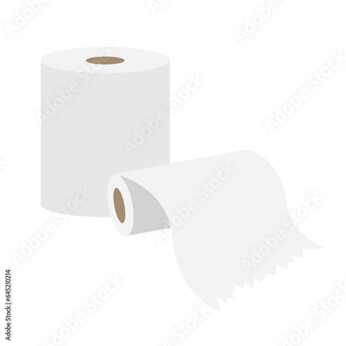 二つのトイレットペーパーのベクターイラスト 