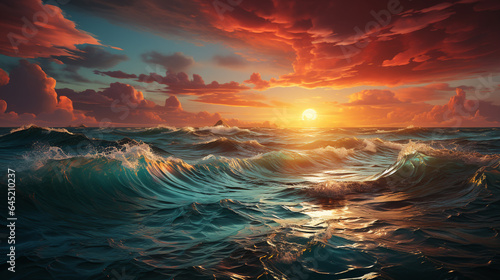 background view of sunset at sea