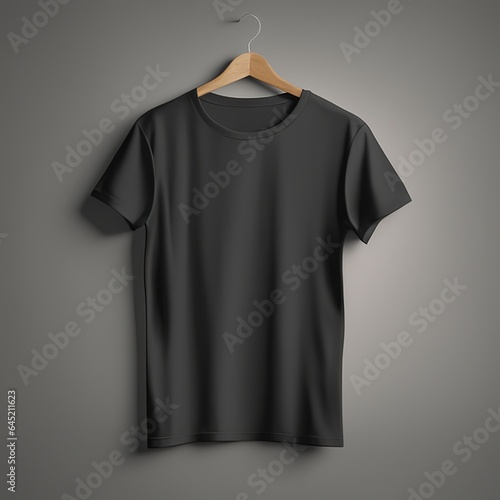Black t-shirt blank Mockup clothing. Blank Canvas Monotone Fashion.