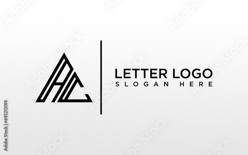 initial AC abstract geometric logo template vector illustration and business card design