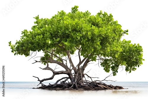 Mangrove tree against an isolated white background