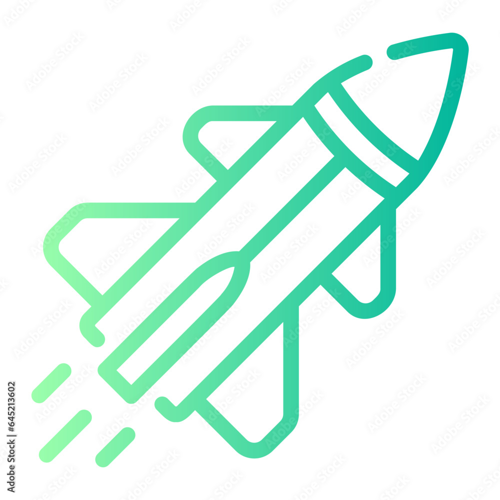 missile Line Gradient Icon missile Line Gradient Icon