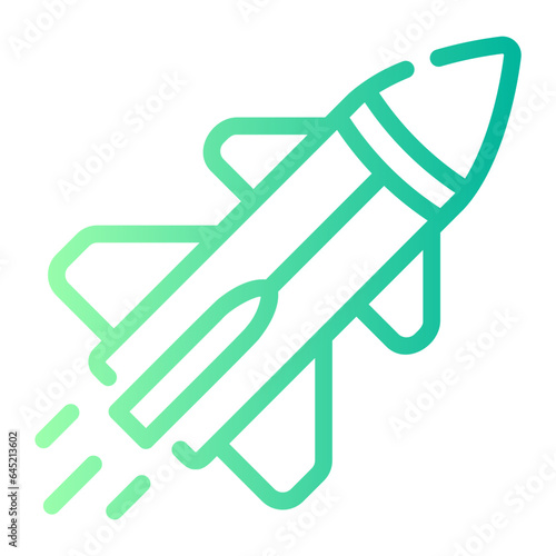 missile Line Gradient Icon