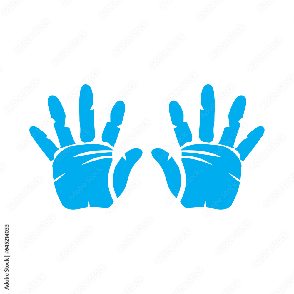 handprint paint colors blue illustration handprint paint colors blue illustration