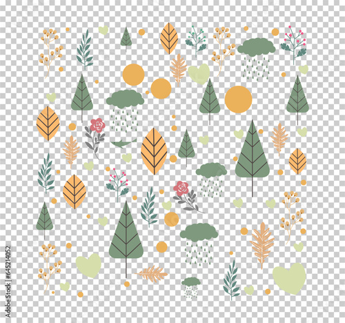 seamless pattern with christmas trees flat funny pattern