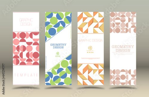 A set of cover, booklet or brochure design templates. The idea of an individual geometric style of interior decoration and creative design. A variant of the corporate corporate identity.