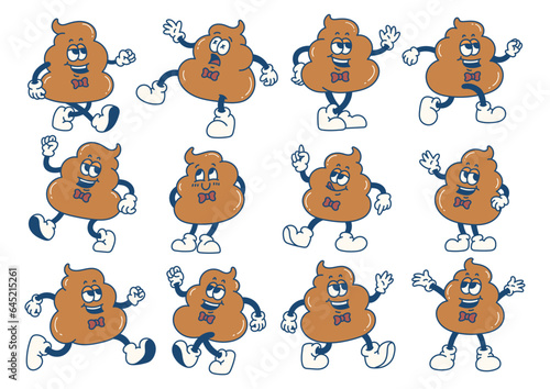 cute cartoon poop expression design element