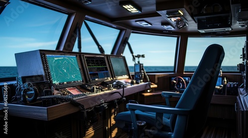 Canvas Print GPS navigation in a modern ocean research vessel is paramount for scientific discovery