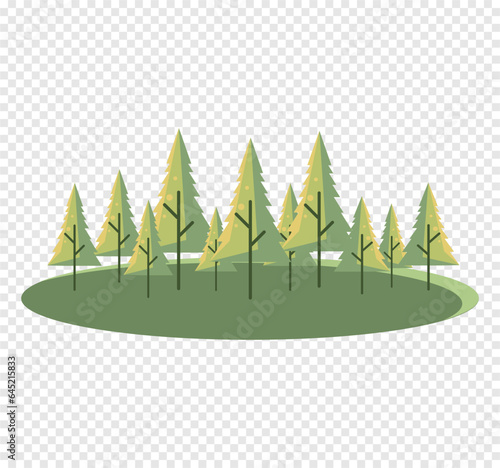 landscape with trees flat design free animation
