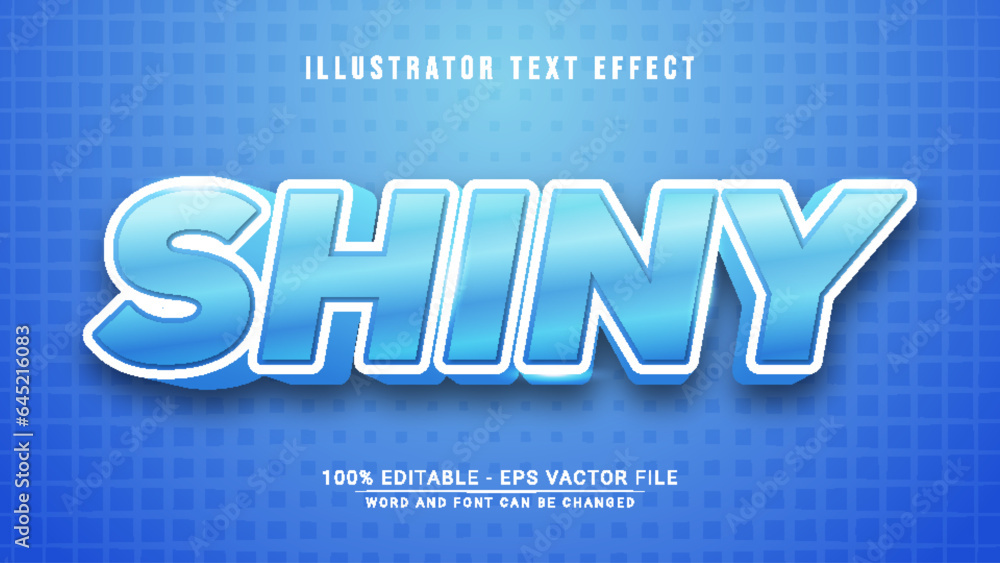 Shiny Premium 3D Text Effect - Blue 3D Text Effect
