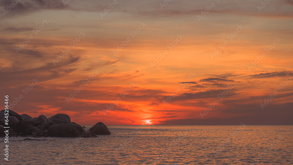 Colorful cloudy sky at sunset. Gradient color. Sky texture, abstract nature background in Phuket Thailand