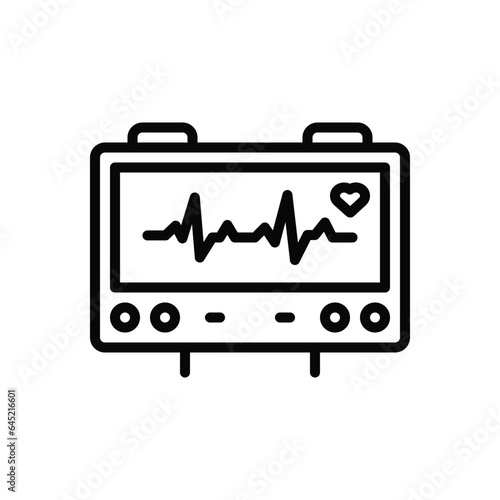 Black line icon for atrial fibrillation 