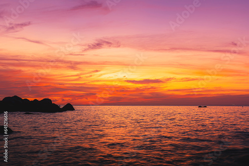 Colorful cloudy sky at sunset. Gradient color. Sky texture  abstract nature background in Phuket Thailand