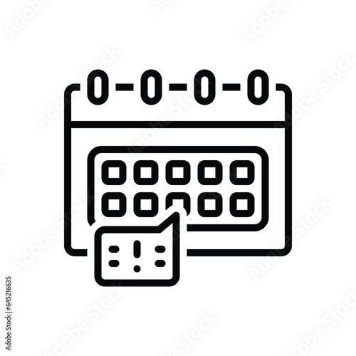 Black line icon for due 