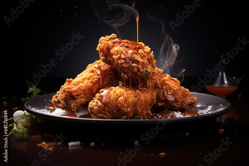 Fototapeta Naklejka Na Ścianę i Meble -  Delicious Fried Chicken Photography - Gourmet Food Marketing - Generative AI