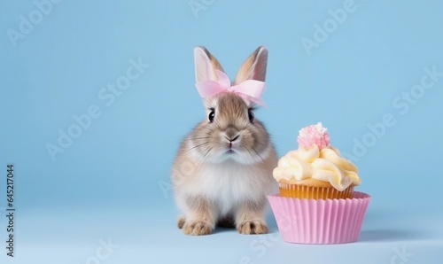 rabbit with cupcake
