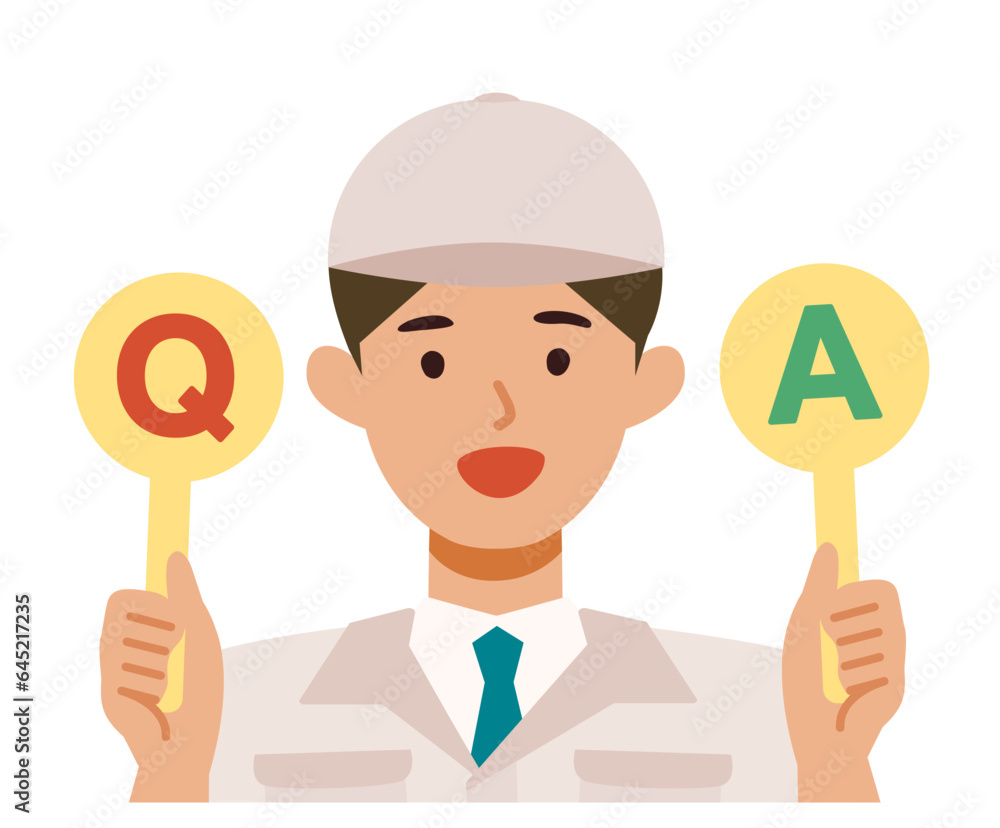 Man wearing factory worker uniform. Factory worker Man cartoon character. People face profiles avatars and icons. Concept for Q&A. Man wearing factory worker uniform. Factory worker Man cartoon character. People face profiles avatars and icons. Concept for Q&A.