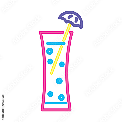 neon cocktail pink glass