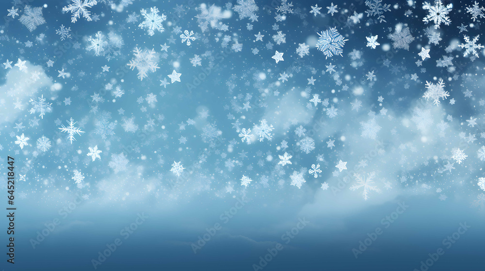 Snowflake on blue background.