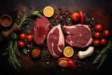 Food background for carnivore diet. Generative AI