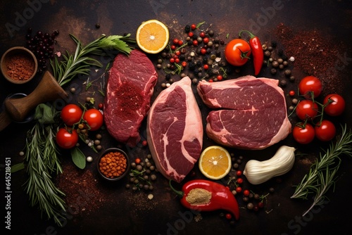 Foto Food background for carnivore diet. Generative AI