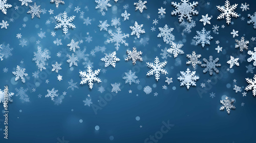 Snowflake on blue background.