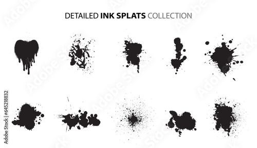 Ink splats collection vector. Set of ink splats. Vector illustration