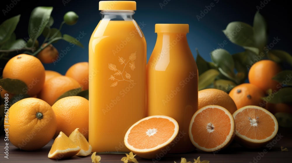 Bottle of Orange Juice, Delicious freshly squeezed orange juice from organic oranges. Bottle of Orange Juice, Delicious freshly squeezed orange juice from organic oranges.