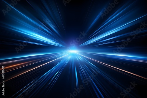 Technology big data futuristic background. Digital high speed connection blue light.