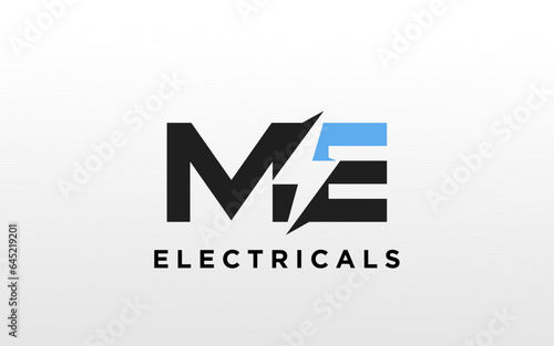 ME Initial logo concept with electric template vector