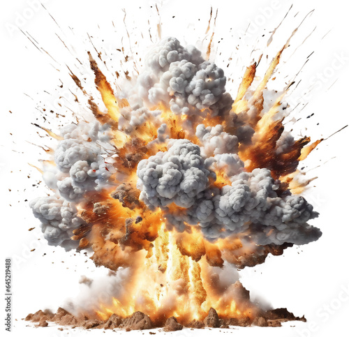 Explosion isolated on transparent background, PNG Illustrations, Generative AI.