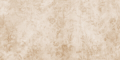 Flowers on the old white wall background, digital wall tiles or wallpaper design