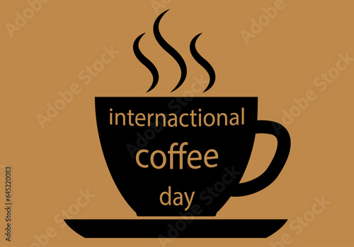 Día internacional del café. Taza de café caliente