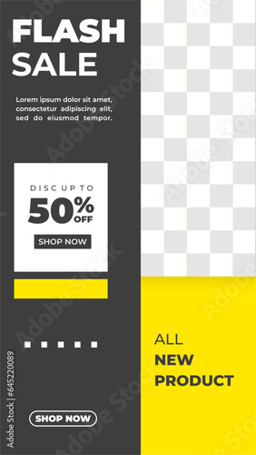 Square banner template for social media posts and web internet ads. Editable vector illustration.