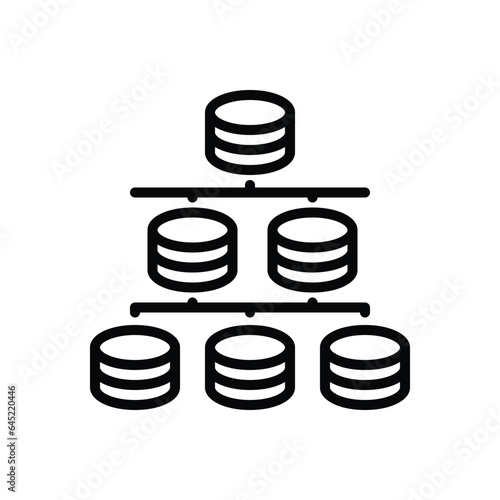 Black line icon for schema 